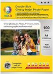 MR.R Double Side High Glossy Cast Coated Inkjet Photo Paper Waterproof 160gsm A4X100