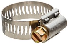 Breeze Power-Seal Stainless Steel Hose Clamp, Worm-Drive, SAE Size 12, 11/16" to 1-1/4" Diameter Range, 1/2" Bandwidth (Pack of 10)