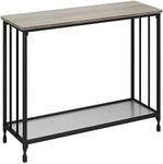 Console Table, Industrial entryway Table, Narrow Sofa Table with Shelves, Tier Wood Accent Sofa Table Furniture for Entryway, Living Room, Hallway, Easy Assembly, Grey