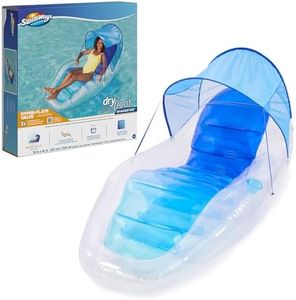 Swimways Dry Float Shadester Pool Float, Translucent Inflatable Recliner Chair for Adults with Fast Inflation, Canopy, Foot Rest and Cup Holder