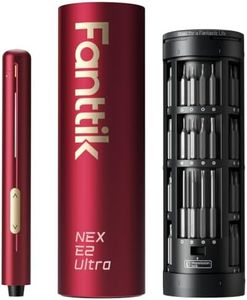 Fanttik E2 Ultra 3.7V Mini Electric Screwdriver, Cordless Screwdriver, Max 0.6N.m, 50 Magnetic Bits, 5/32'' Hex, Magnetic Storage, Repair Tool for Electronics, Camera, Laptop, and PC Build (Red)