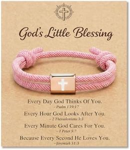 HGDEER Cross Bracelet Easter Gifts for Kids Girls, Tween Teen Girl Stuff Trendy Christian Baptism Birthday Christmas Easter Preppy Bracelets 4 5 6 7 8 9 10 11 12 13 14 15 16 Year Old