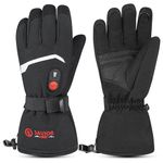SAVIOR HEAT Electric Battery Powered Heated Gloves, Rechargeable Ski Motorcycle Work Gloves for Winter Outdoors (S)