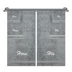 Hers and His Monogrammed Towel, Couple's Gift, Bathroom Sets, Anniversary, Wedding, Engagement Gifts for Couples, 100% Cotton 6 Piece Towel Set, 2 Bath & 2 Hand Towels, 2 Washcloths, Grey