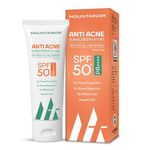 MOUNTAINOR Anti Acne Sunscreen UV Gel - SPF 50+ PA++++ 50g | Dermatologically Tested For All Skin Types | Suitable for Normal, Oily or Acne Prone Skin | Paraben & Paraffin free