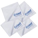 Crizal Lens Cleaning Cloth 4 Pack Size 6 1/2" x 6 1/2" for Crizal Anti Reflective Lenses |#1 Best Microfiber Cloth for Cleaning Crizal and All Anti Reflective Lenses|