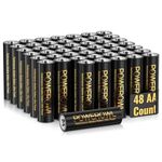 POWEROWL High Capacity Alkaline AA Batteries 48 Pack, 1.5v Long Lasting Double A Battery, 10-Year Shelf Life