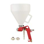 Spray Gun, Low Pressure Gravity Feed Air Hopper Spray Gun Ceiling Wall Texture Drywall Render Plaster Painting with 4/6/8mm Nozzles