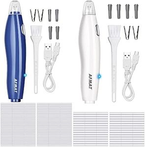 AFMAT Electric Eraser for Artists, 280 Eraser Refills, Rechargeable Electric Eraser for Drawing, Artist Eraser Rechargeable for Drafting, Painting, Sketching, Detailer Tool-White & Blue