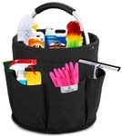 heather Cleaning Bucket Organiser Caddy with Handle Cushioned Bag for Cleaning Products Organiser.Cleaning Hamper, Cleaning Caddy with Handle, Buckets for Storage Basket Housekeeping Soft Grip (Black)