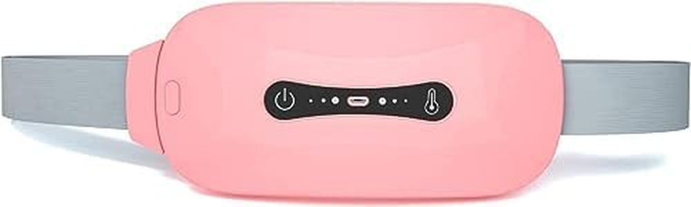 Ricuza Portable Cordless Heating Pad for Menstrual Cramps Relief,Rechargeable Heating Pad for Stomach,Period Pain,3 Heat Levels and 4 Massage Modes,Back and Belly for Women and Girls-1 Year Warranty