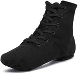 Smithmelody Canvas Jazz Dancing Sneakers Ballet Dance Boots for Girls Boys (Toddler/Little Kid/Big Kid), Black, 2.5 Little Kid