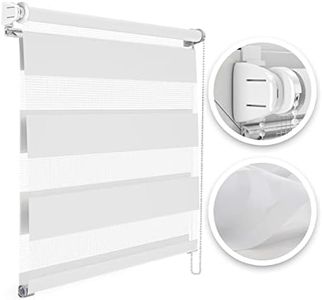 Estika Store Jour Nuit sans percage - 35 cm x 150 cm - Blanc - Stores Enrouleurs pour Salon, Chambre et Cuisine, Stores intérieurs, Rideau fenetre sans percage