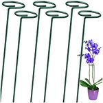 OAHAO 6 Pack Plant Stakes for Flowers, Metal Single Stem Plant Support, Plant Cage Support Ring with 10 pcs Plant Clips for Climbing Plants Garden Stakes for Amaryllis Orchid Lily Rose Tomatoes(40cm)