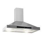 Klarstein Zelda 90 Extractor Hood - Cooking Hood, 210W, 3 Levels, 650m³/h, 90cm LED, Energy Efficiency Class B, 3 Grease Filters, Mounting Set with Wall Brackets, Stainless Steel, Silver