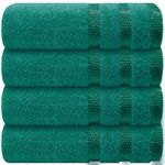 Casabella Deluxe 4 Jade Hand Towels 100% Combed Cotton Super Quality Hand Towels for Kitchen (50X90 CM) 4 Jade Hand Towels Set for Bathroom Hotel Gym