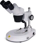 SWIFT S306S-20-2L 20X/40X/80X Magnification, 360° Rotatable Binocular Stereo Microscope, 10X and 20X Wide Field Eyepieces, 2X and 4X Lenses, Dimmable Top and Bottom LED Lighting