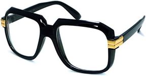 MLC Eyewear Legendary Retro Large Square Black Frame Clear Lens Eye Glasses