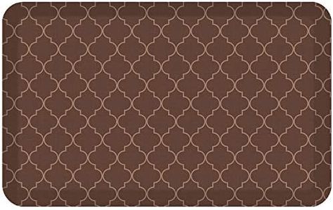 NewLife by GelPro Anti-Fatigue Designer Comfort Kitchen Floor Mat, 20x32”, Lattice Java Stain Resistant Surface with 3/4” Thick Ergo-Foam Core for Health and Wellness