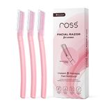 Ross Facial Razor for Women | SEALED PACK | Instant & Pain Free Hair Removal | Eyebrows, Upper Lip, Forehead, Peach Fuzz, Chin, Sideburns (Pack of 3)