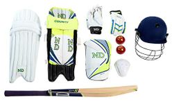 ND Sports Men's Cricket 10-Piece Set, Multi-coloured