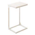 VASAGLE C-Shaped End Table, Side Table for Sofa, Couch Table with Metal Frame, Small TV Tray Table for Living Room, Bedroom, Cream White ULET353W77