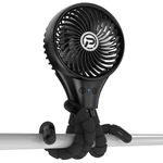 Stroller Fan Clip On Fan for Baby Stroller, Portable Baby Fan for Stroller, 90° Oscillating 4000mAh Rechargeable Battery Operated Small Personal Fan for Car Seat Crib Bike Bed Travel Beach Desktop