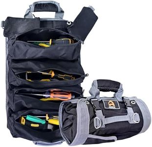 Abrix Bag Tool Organizer - Roll Up Tool Bag with Detachable Pockets | Ultimate Portable Mechanic Tool Bag | Ideal Gifts for Him | Small Car Tool Bag | Multi-Purpose Roll-up tool Bag Organizer