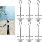 6PCS Trailer Deck Dock Anchors Between Boards - 1500LB Break Strength - 304 Stainless Steel Quick Tie down Anchors Deck Anchor Pegs Easy to Move for Boards & Outdoor Camping Canopy Tent Anchors