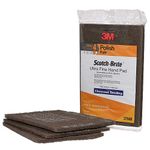 Scotch-Brite Ultra Fine Grade 7448 Hand Pad, Pack of 3, 6 in x 9 in Hand Pads, Nonwoven Silicon Carbide, Surface Preparation, Scuffing, and Cleaning, Gray