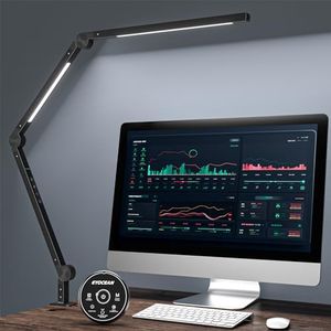 Desk Lamp Swing Arm Architect Desk Lamp LED Eye-Care Desk Lamp with Clamp Adjustable Brightness&Color Temperature EYOCEAN Desk Light with Timing Function 10W Task Lamp for Office