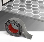 Greymond 20 Ft x 2" Floor Transition Strip Doorways, Vinyl Adhesive Laminate Flat Divider Flooring for Joining Floor Gaps, Carpet, Threshold Cover, Floor Tiles (Grey Wood)