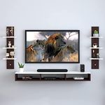 artopia- Floating TV Cabinet, TV Unit, Modern Wall Mounted Media Console Shelf, Entertainment Center for Under TV Storage, for Living Room, Bedroom,Office, Ideal for 32-40 inch (Brown White)