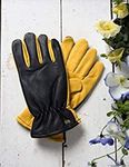 Gold Leaf DRY TOUCH Deluxe Leather Comfortable RHS Gardening Gloves - Gents Size - Great Gift