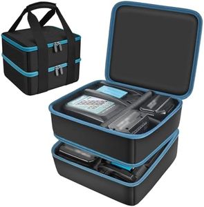 Case Compatible with Makita/for Dewalt/for Milwaukee 12V/18V/40V Max Lithium-Ion Batteries, Double Layer Storage Tool Bag for Replacement Battery and Rapid Optimum Charger with 10 Dividers (Box Only)