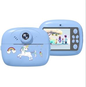 JOYJUNGLE Instant Print Camera for Kids, Dual Selfie Digital Camera with 1080P HD Videos Recoding, 48 MP Instant Photo Printer for Boys and Girls (Color) (Blue)