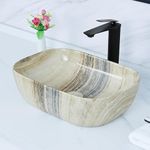 BASSINO Art Wash Basin Counter top,Tabletop Ceramic Bathroom Sink/Basin (455 x 325 x 135 mm)