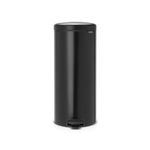 Brabantia NewIcon Pedal Bin 30L (Matt Black) Soft-Closure Kitchen Rubbish Bin with Removable Inner Bucket + Bin Bags