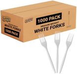 Settings 1000 Count White Plastic Forks – Disposable Cutlery for Parties, Events, Catering, and Takeout disposable forks bulk
