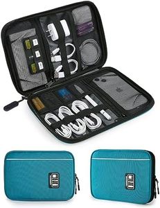 BAGSMART Electronics Organizer Travel Case, Small Cable Organizer Bag for Travel Essentials, Tech Organizer as Accessories, Cord Organizer for Phone, Power Bank SD Card, Blue