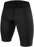 PowerLayer Men's Compression Base Layer Thermal Skins Shorts - Black Stealth, Small