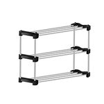 TNT THE NEXT TREND Alloy Steel Cady Shoe Rack For Home|Easy To Assemble,Space Saving,Stackable(3 Shelf,A-Cady-Black)