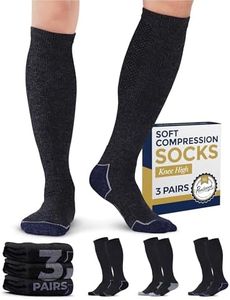 Pembrook Compression Socks for Men - 3 Pack | Compression Socks for Flying, Athletics, Work | Graduated Men Compression Socks | Athletic Compression Socks for Men 9-12 | Blue, Black, Light Gray 3pk