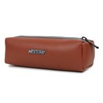 Wooum Leather Stationary Holder, Leather Pouch for Stationary & Cosmetics, High Capacity Pencil Bag, Leather Pencil Case, Pen & Pencil Case for School, College, and Office, Tan Stationary Pouch