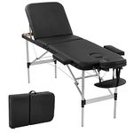 Aluminium Massage Table Portable Massage Bed 3 Folding 73 Inch Long Height Adjustable Massage Table Salon Bed Tattoo Bed Carry Case Spa Bed Face Cradle