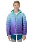 Eddie Bauer Girls' Jacket - CirrusLite Weather Resistant Down Coat for Girls - Insulated Quilted Bubble Puffer (3-20), Purple, 10-12