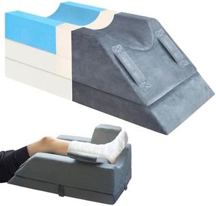 KingPavonini 4-Height Adjustable Leg Elevation Pillows for After Surgery, Injuries, or Rest, Memory Foam Leg Pillows for Sleeping with 3 Handles and Insert Pad, Washable Velvet Cover