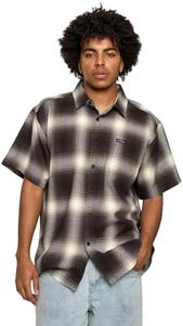 G-Style USA Western Casual Plaid Short Sleeve Button Up Shirt SS30 - Black - 4X-Large