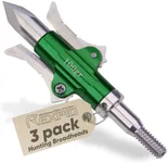 Rexpid III Mechanical Broadheads 100 Grain, 3 Pack - 3 Blades Hunting Arrows Heads, Open on Impact, 1-1/2” Cut Arrow Tip for Compound Bow, No Rubber Band Needed - Broadhead Case Included