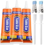 3Pcs Fabric Glue Permanent, 60 ML W